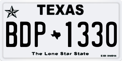 TX license plate BDP1330