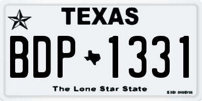 TX license plate BDP1331