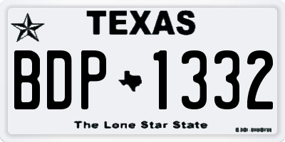 TX license plate BDP1332