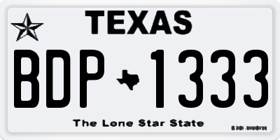 TX license plate BDP1333