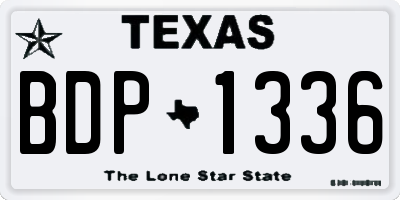 TX license plate BDP1336