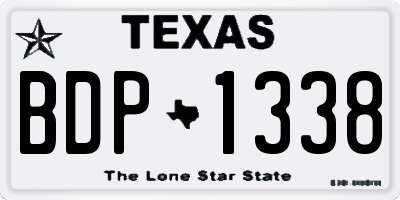 TX license plate BDP1338