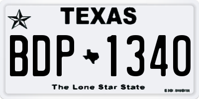 TX license plate BDP1340