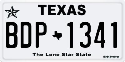 TX license plate BDP1341