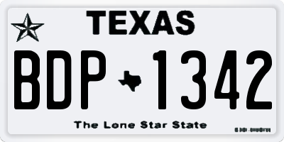 TX license plate BDP1342