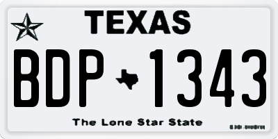 TX license plate BDP1343