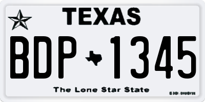 TX license plate BDP1345