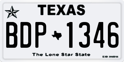 TX license plate BDP1346