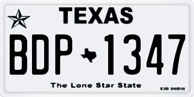 TX license plate BDP1347