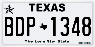 TX license plate BDP1348