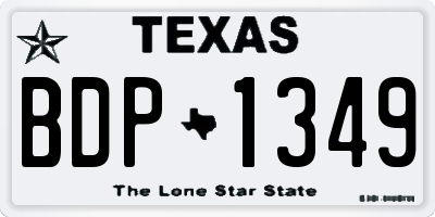 TX license plate BDP1349