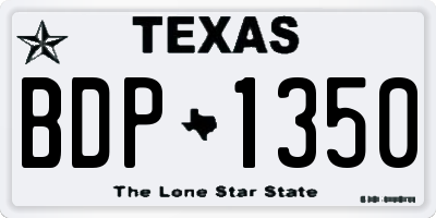 TX license plate BDP1350