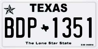 TX license plate BDP1351