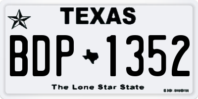 TX license plate BDP1352