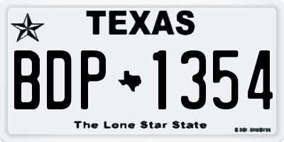 TX license plate BDP1354