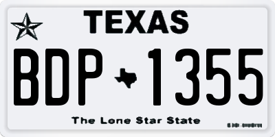 TX license plate BDP1355