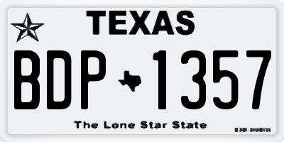 TX license plate BDP1357