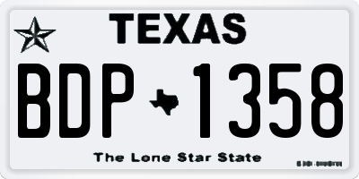 TX license plate BDP1358