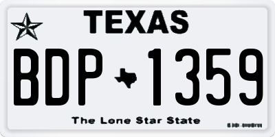 TX license plate BDP1359