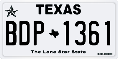 TX license plate BDP1361