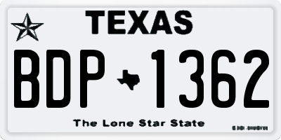 TX license plate BDP1362