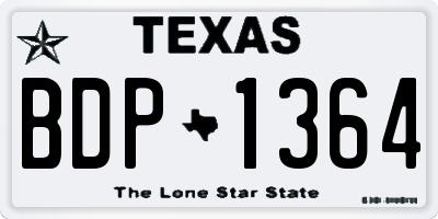 TX license plate BDP1364