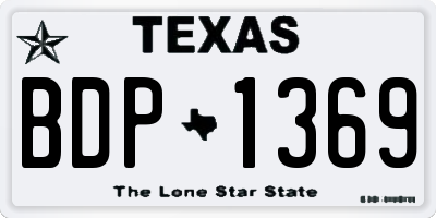 TX license plate BDP1369