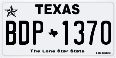 TX license plate BDP1370