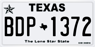 TX license plate BDP1372