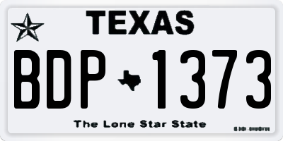 TX license plate BDP1373