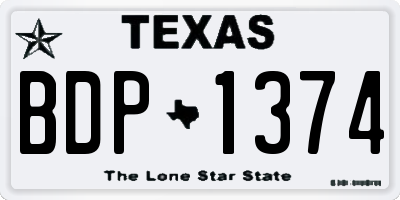 TX license plate BDP1374