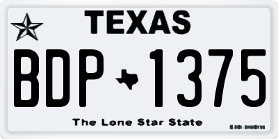 TX license plate BDP1375