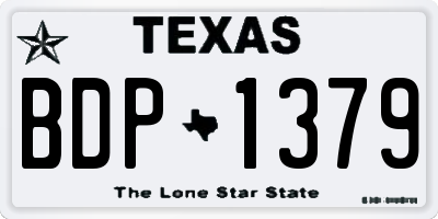 TX license plate BDP1379