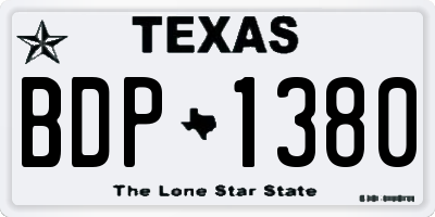 TX license plate BDP1380