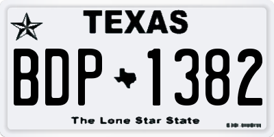 TX license plate BDP1382