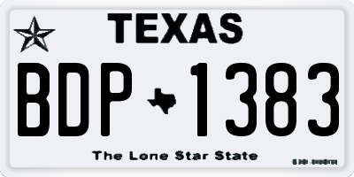 TX license plate BDP1383