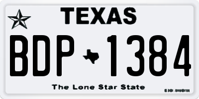 TX license plate BDP1384