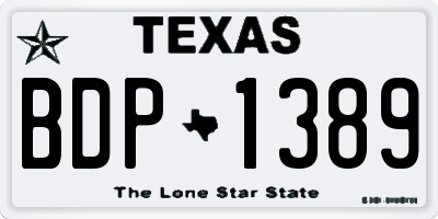 TX license plate BDP1389