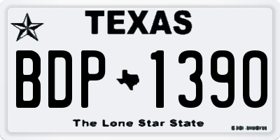 TX license plate BDP1390