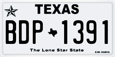 TX license plate BDP1391