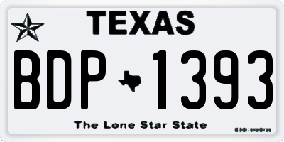 TX license plate BDP1393