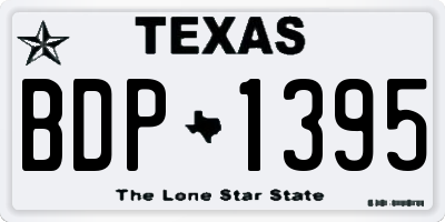 TX license plate BDP1395