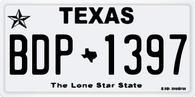 TX license plate BDP1397