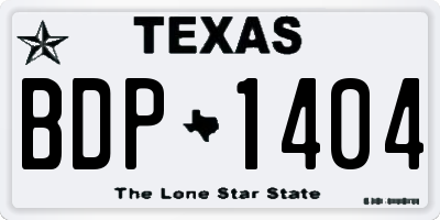 TX license plate BDP1404