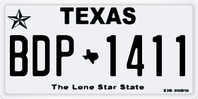 TX license plate BDP1411