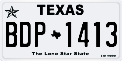 TX license plate BDP1413