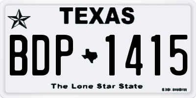 TX license plate BDP1415