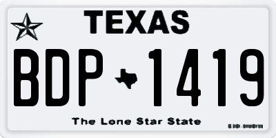 TX license plate BDP1419