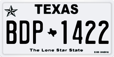 TX license plate BDP1422