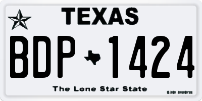 TX license plate BDP1424